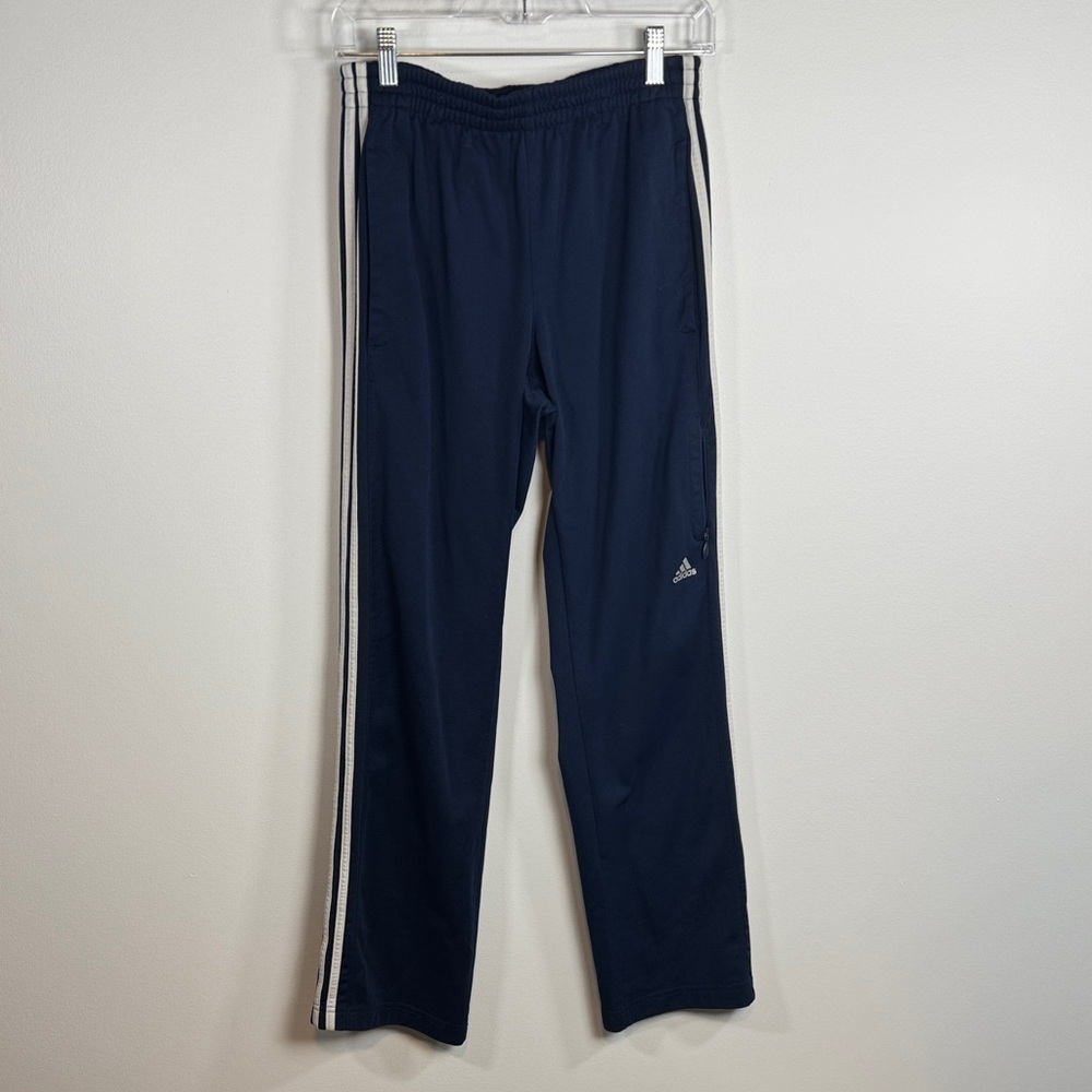 Adidas Kids Dark Blue Joggers with White Stripes